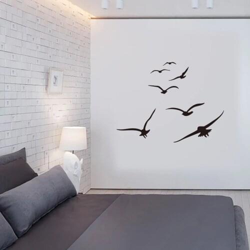 HonC A flock of seabirds Wall Stickers Living room bedroom Home background diy decoration Mural art Decals carved stickers