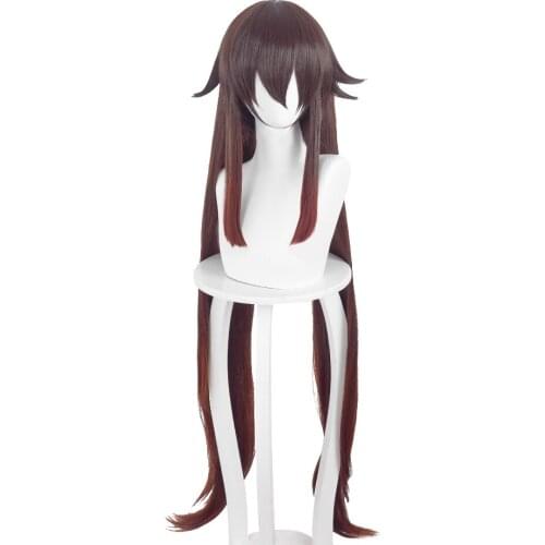 Game Genshin Impact Hu Tao Cosplay Wig Brown Twin Tail C00382