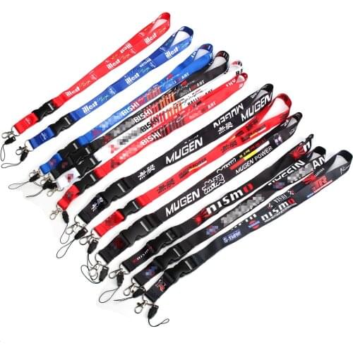 JDM Styl Lanyard Neck Lanyards Keychains For Car Keys Phones Mugen For Honda For Mitsubishi For Nissan