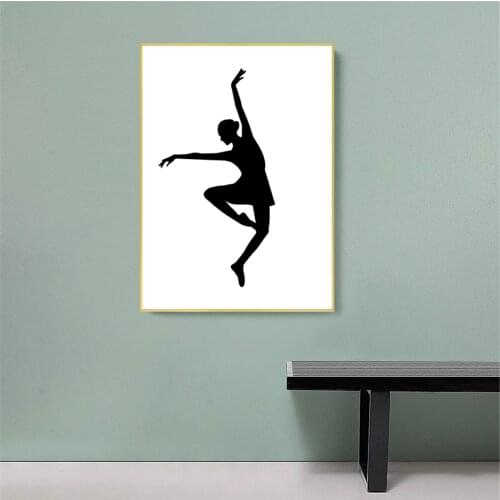 Dancer Girl Art Black White Poster Canvas Print Painting Wall Art Living Room Home Decoration