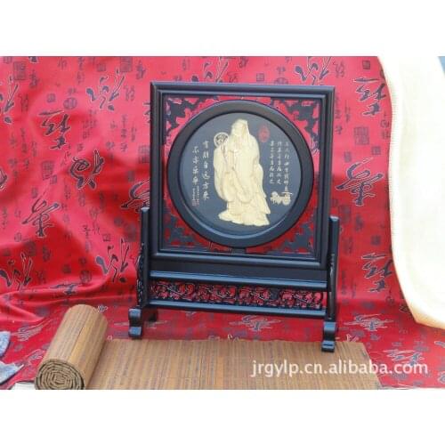 Cashmere alluvial gold ornaments crafts business gifts souvenirs mahogany desk screen