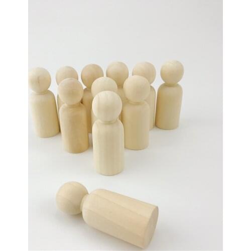 50Pcs Boy Peg Dolls 1.35" Unfinished DIY Turnings-Ready for Paint or Stain-Waldorf Toys KidS Printe Party Favor Christmas Decor