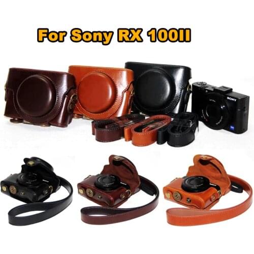 Leather Camera Case Cover Bag for Sony Cyber-shot RX 100M3 RX100V M3 rx100ii DSC-RX100 m3 M5 rx100 iii RX 100 ii camera bag