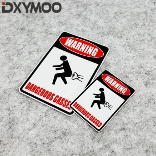 Creative Warning Auto Window Stickers DANGEROUS GASSES Funny Motorcycle Bike Decal Bumpers