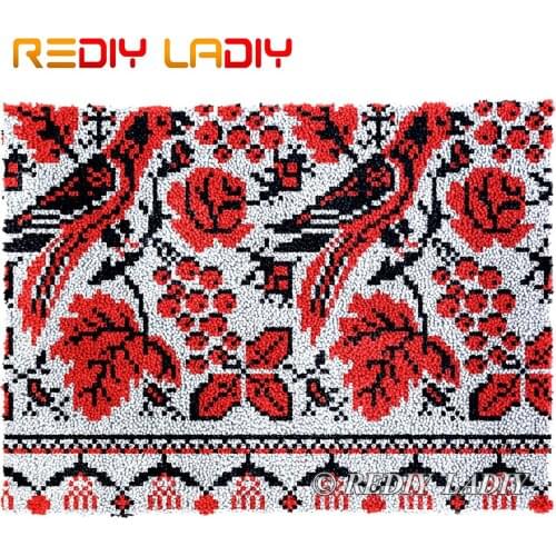 Latch Hook Rug Geometric Pattern T Plush Wall Tapestry Kits DIY Carpet Rug Chunky Yarn Arts Crochet Floor Mat Home Decor 81*61cm