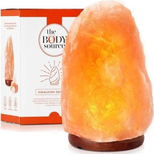 USB Himalayas Crystal Salt Lamp Air Purify Wooden Base Colorful Sleeping Night Light Baby Bedroom Desktop Decor Ornaments