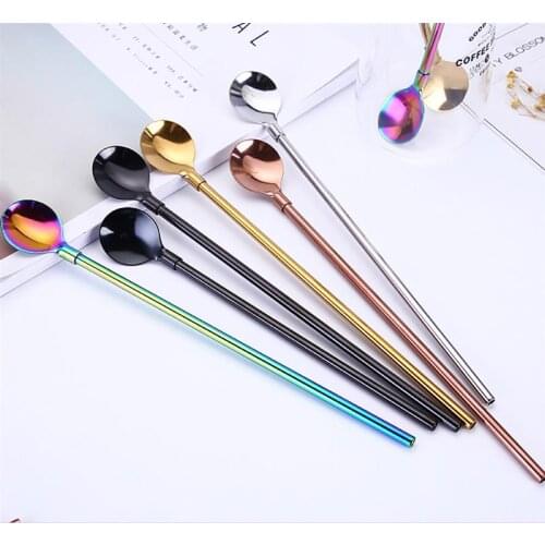 Stainless Steel Spoon With Long Handle Ice Spoon Coffee Spoon Tea Home Kitchen Tableware Spoons Size 25 CM