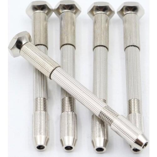Mini Micro Aluminum Hand Drill Handle With Keyless Chuck Walnut Woodworking Drilling Hand Tools Drill Bit Handle