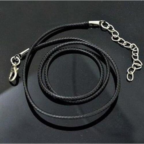 New 5/10 Pcs/lot PU Leather Adjustable DIY Vintage Black Wax String Braided Rope Fashion Necklace Accessories Findings