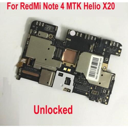 Original Unlock Global FirmWare Mainboard For Xiaomi Redmi Note4 Hongmi NOTE 4 Motherboard Circuit Fee Main Board Flex Cable