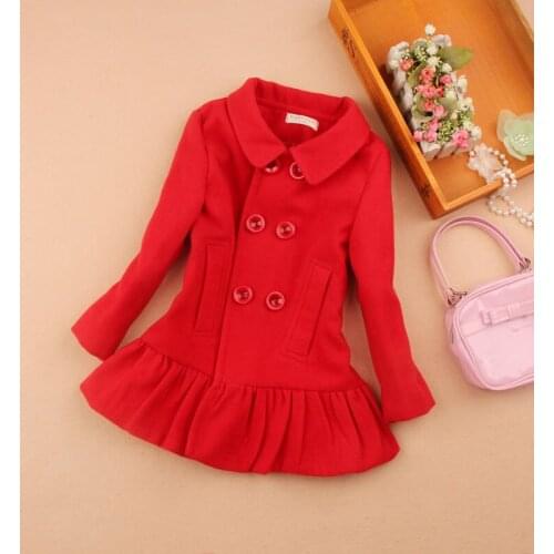 Girls winter coats 2019 kids clothes children clothing girls wool coats blends cashmere double-breasted coat girls clothes 2-16Y