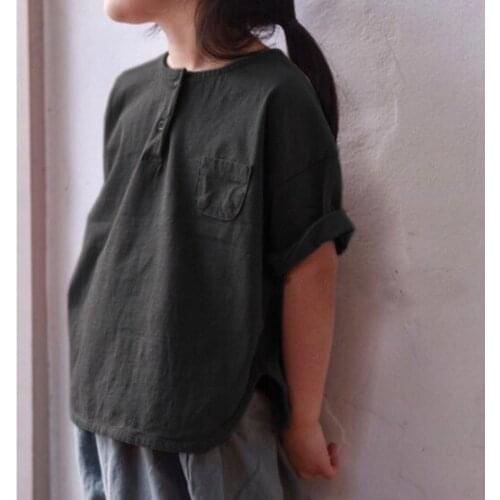 Boys and girls short-sleeved casual loose all-match T-shirt 20D162
