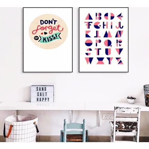 Flip Alphabet Quote Canvas Art Print Painting Poster Wall Pictures For Kids Room Home Decorative Bedroom Decor No Frame