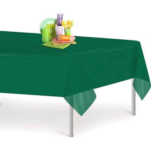 Promotion - Party Wedding Birthday Supplies, Dark Green Rectangle Disposable Plastic Tablecloth 137x234cm