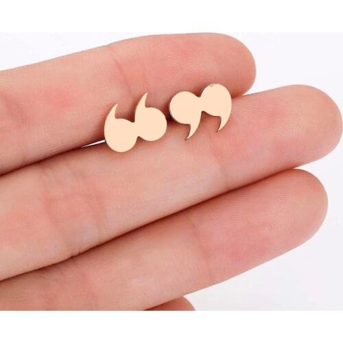 Irregular Quotation Marks Symbol Stud Earrings Party Birthday Gift Tiny Quote New Cheap Earring Gold Jewelry Pendientes