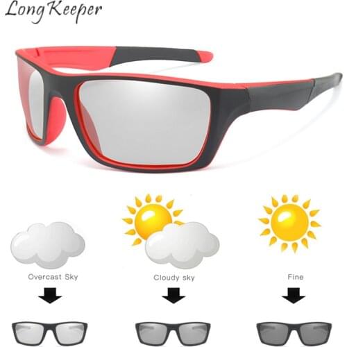 Long Keeper Photochromic Sunglasses Men Polarized Square Sun Glasses Women Chameleon Eyewear Eyeglasses UV400 Fishing Goggles
