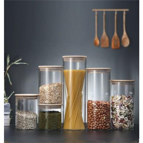 2100ML Glass Jars Sealed Cans with Cover Large Food Storage Bottles Mason Spice Jars Candy Banks Tea Box Kitchen Storage Can