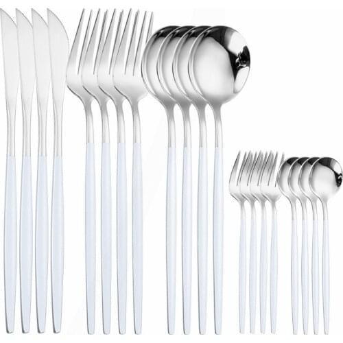 Dinnerware 20Pcs Silverware Stainless Steel Tableware Set Knifes Forks Spoons Cutlery Set Luxury Kitchen Dinner Set Flatware