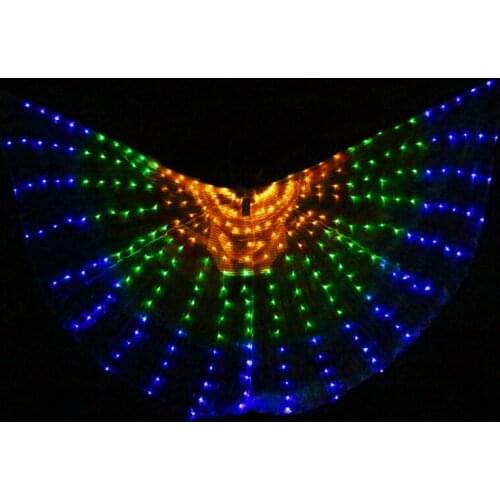 Belly Dance LED Wings Dance Accessory LED 3 Colors Wing Stage Performance LED Wing Belly Dance Colourful Wings No Sticks