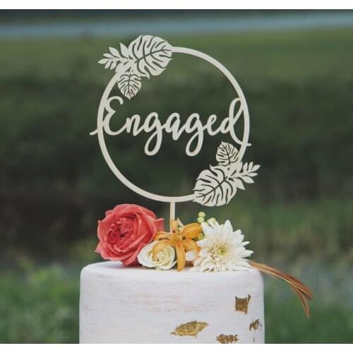 Engagement cake topper, Engaged cake topper,Engagement party decorations and decor