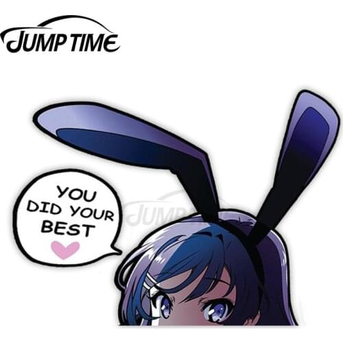 Jump Time 13 x 6.6cm For MAI PEEKER Rascal Does Not Dream of Bunny Girl Senpai Anime Decal Car Stickers Scratch-Proof Decoration