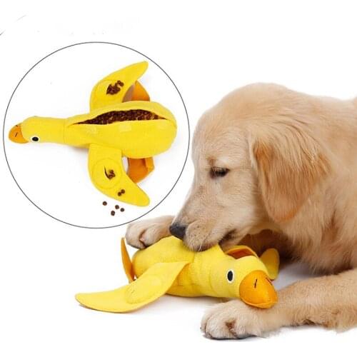 Pet Dog Chew Toys for Dogs Bite Resistant Dog Squeaky Duck Sniffing Find Food Training Toys Interactive Squeak Puppy Pet Toy