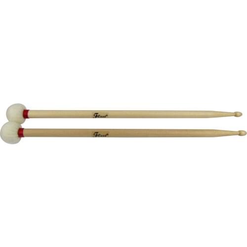 1 Pair Drum Sticks Drumsticks Wood Drum Mallets Double End Felt Head and 5A Head for Drums Percussion Drum Accessories