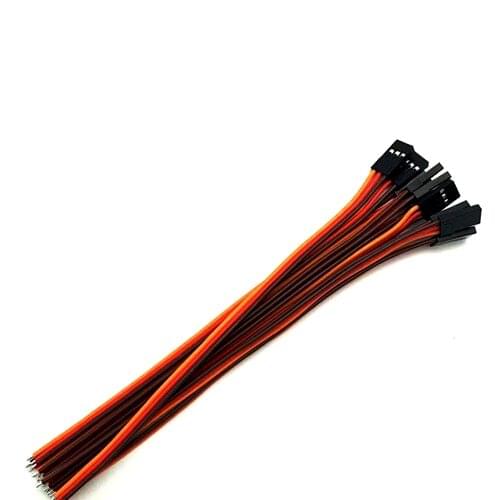 100Pcs 15cm Single Header Male 3P 30 Core Filaments DuPont Wire Extension Leads For Airplane Model Serve Motor Brown-Red-Orange