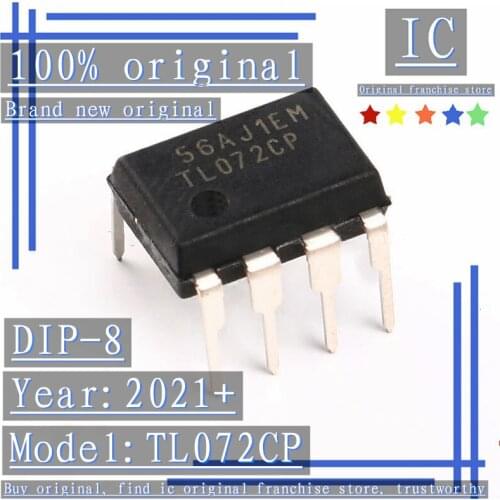 2021+100% Brand new original 10PCS-50PCS TL072CP DIP-8 Dual operational amplifier JFET