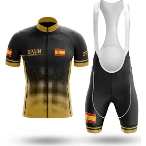 2020 team Spain Cycling Jersey Breathable Bicycle Jersey Men wielren kleding heren Bib Shorts Triathlon biker shorts set