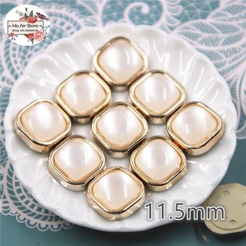 50pcs shiny 11.5mm square flat back Buttons Home Garden Crafts Cabochon Scrapbooking DIY Accessories