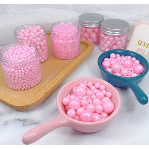 500g Edible Colorful Pink Sugar Beads Pearl Sugar Balls Cake Baking Sprinkled with Colorful Ball Cake Decoration Baking Material