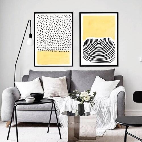 Abstract Painting Colorful Pictures Canvas Painting Quadro Minimalist Posters Prints Yellow Wall Art For Living Room Decoration