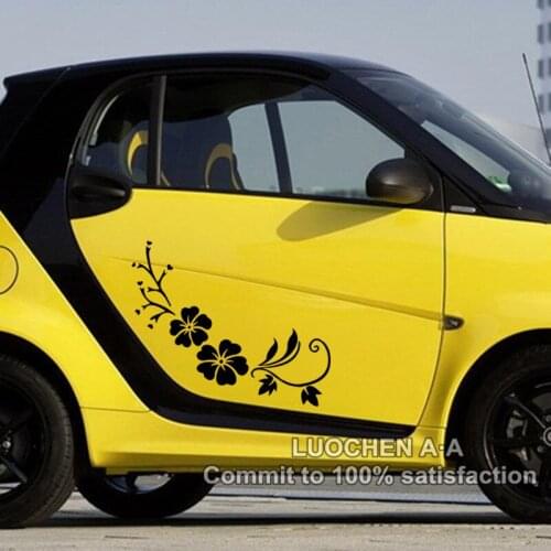 Car Stickers Cerasus Sakura Flowers Creative Decoration Decals For Doors Auto Tuning Styling Vinyls D30