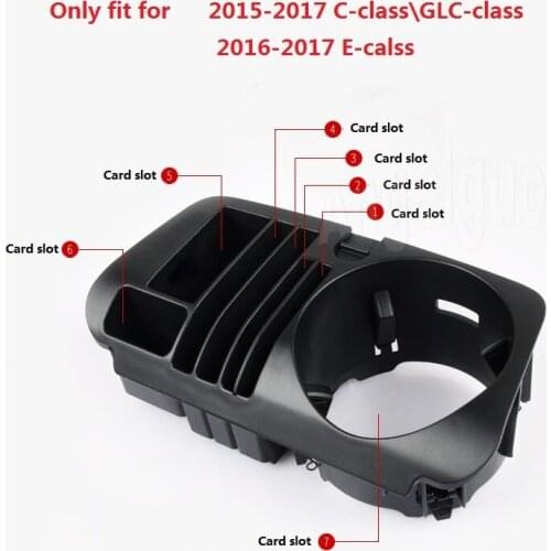ABS Car water Cup Holder storage box For Mercedes Benz 2015-2017 C-class/GLC/2016-2017 E-class
