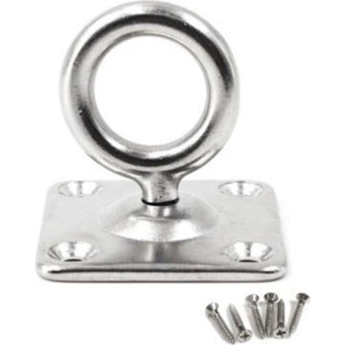 Big deal 2Pcs Square Swivel Pad Eye Rotatable Ceiling Hook Wall Mounted Hook Stainless Steel Eye Pad Plate For Yoga Swings Hammo