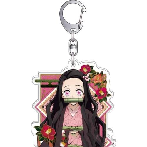 10pcs/lot Demon Slayer Kimetsu no Yaiba keychain Kamado Nezuko Kamado-Tanjirou Agatsuma Zenitsu Inosuke PVC Key Chain Kids Gift