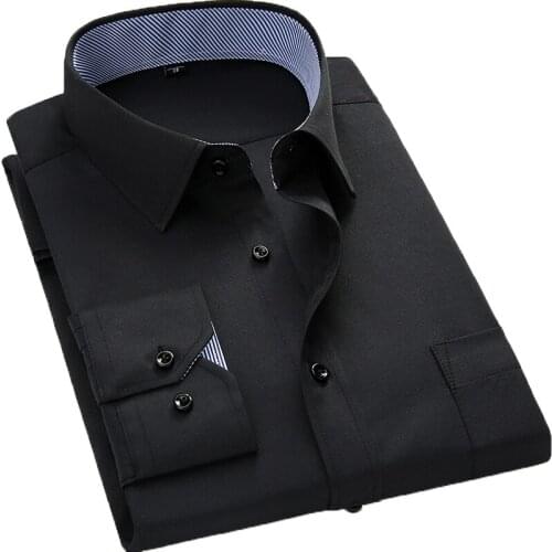 Aoliwen brand Men Long Sleeved Shirts Slim Fit Style Design Business Casual Dress Shirt Male Social Brand Men Clothing 2020 New