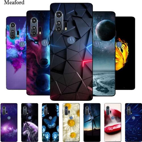 For Motorola Edge Plus Case Black Bumper Silicone TPU Soft Phone Cover For Moto Edge Case Cartoon Funda for Motorola Edge+ Plus