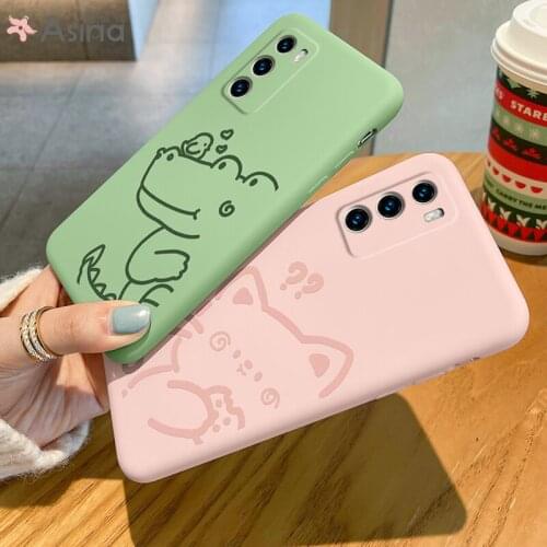 ASINA Liquid Silicone Case For Huawei P40 P30 P20 P Smart 2019 S Cover Cartoon Bumper Girl Couple Cases For Nova3 3i Coque Capas