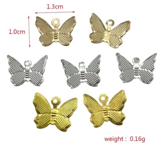 JunKang 200pcs colorful and cute butterfly DIY handmade jewelry accessories wholesale earrings pendants