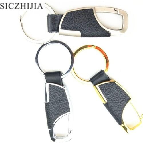 Leather and Metal Alloy Buckle Mens Black Car Keychain for Porsche Cayenne Macan Macan S Panamera Cayman Carrera Porsche911 918