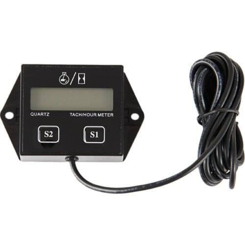 LCD Inductive Resettable Meter Waterproof for Marine Engines-Inboards Outboard Pumps,Generators,Lawn Mower,Motorcycle