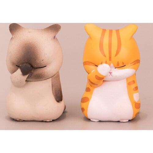 Cute Cartoon Cat Sculptures Ornament can be Used as Photography Props For Home or Cake Decoration NSV