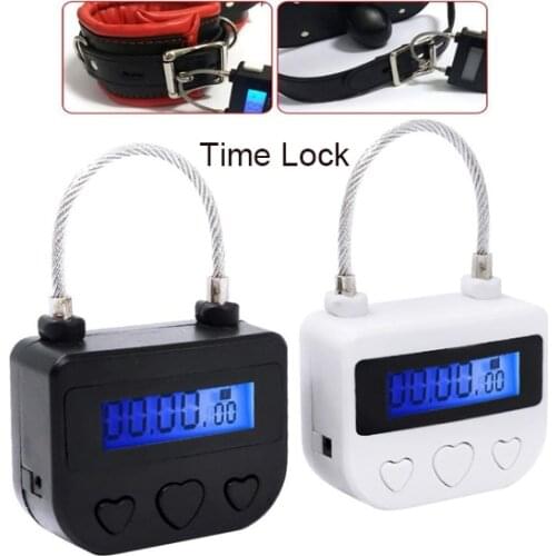Multi-Function USB Charging Electronic Timer Time Lock Fetish Handcuff Mouth Plug Adult Game Binding Bondage Lock Couple Sex Toy