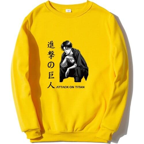 Men Sweatshirt Anime Attack on Titan Casual Fashion Pullovers Tops Long Sleeves Hoodie Loose Oversize Male Sweatshirt Clothing