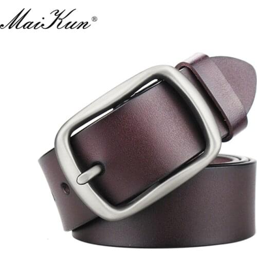 Maikun Mens Business Casual Large Size Belt Fashionable Genuine Leather Belts Popular Fathers Day Gift