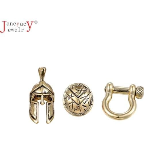 Set Spartan Helmet Shield Accessories Bracelet Necklace DIY Handmade Jewelry Connector Camping Survival Carabiner Accessories