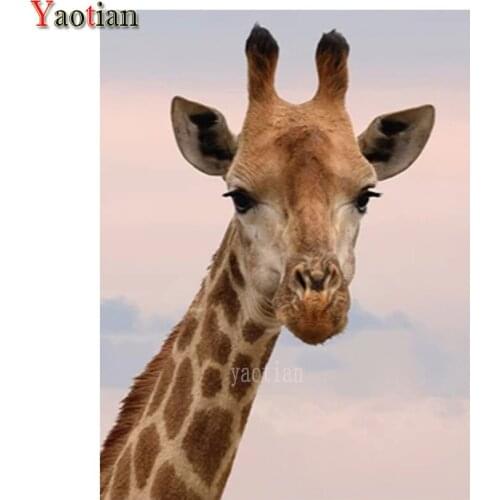 Full Drill Square Giraffe Animal Avatar 5D DIY Diamond Painting Diamond Embroidery Cross Stitch Kit Mosaic Rhinestone Decoration