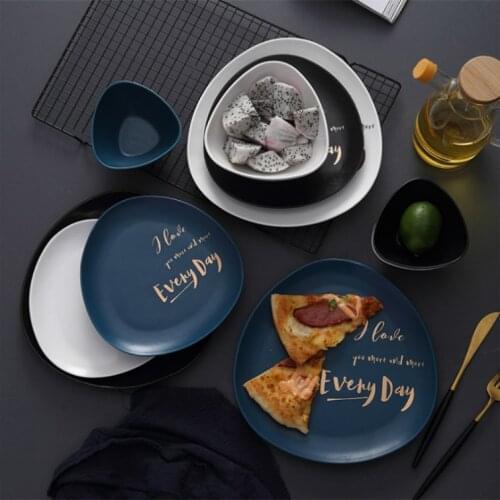 Ceramic Dishes Set of Dishes Dinnerware Set Bowl Cake Plates Irregular shaped